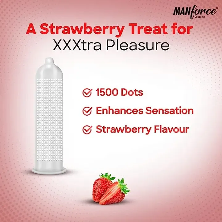 Manforce 1500 Dots Strawberry Flavoured Xotic P... product image