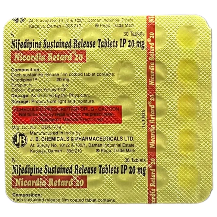 Nicardia Retard 20 Tablet product image