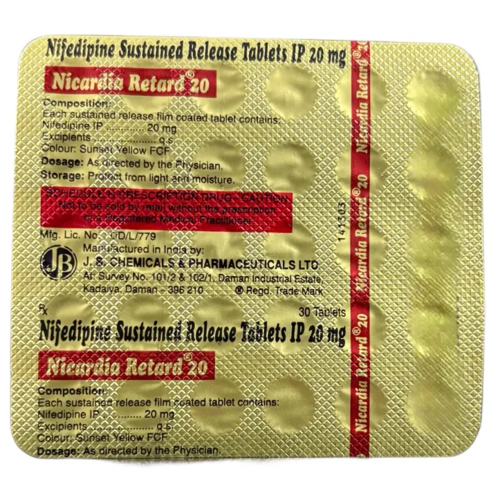 Nicardia Retard 20mg Tablet product image