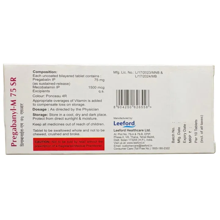 Pregabanyl M 75 Sr Tablet product image