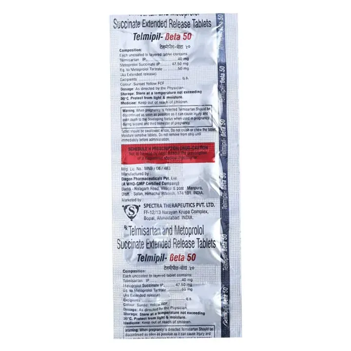 Telmipil Beta 50 Tablet product image