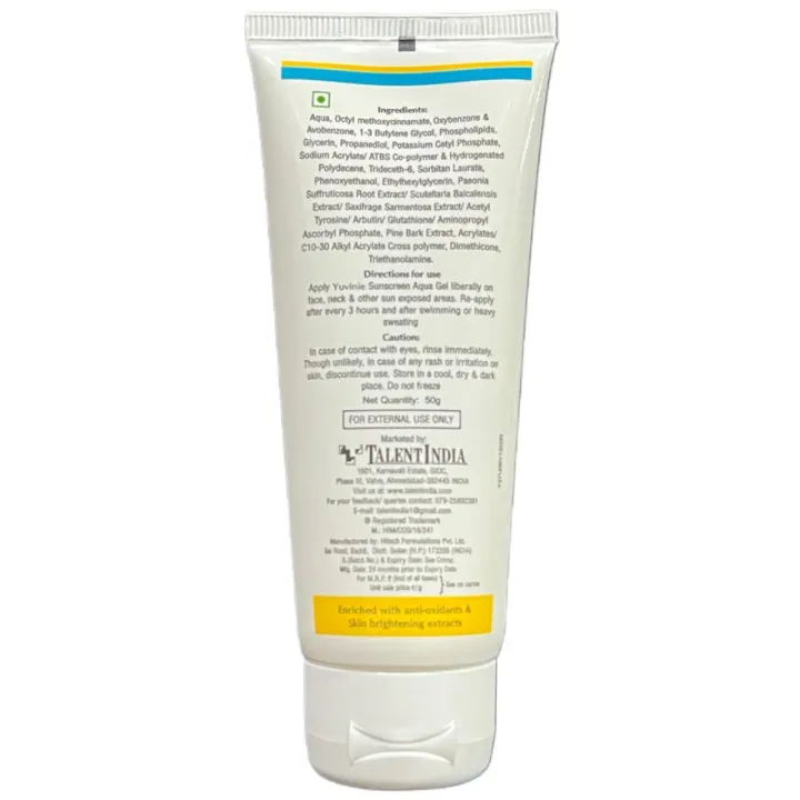 Yuvinie Spf 30 Sunscreen Aqua Gel 50gm product image