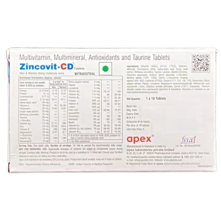 Zincovit Cd Tablets product image