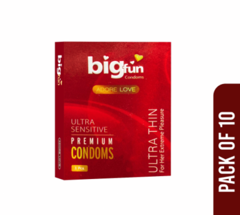 Bigfun Ultra Thin, Ultra Sensitive Premium Condoms Pack Of 10