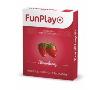 Funplay Strawberry Dotted Condom 3 PCS